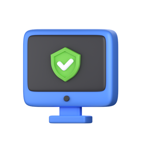 Computer Protection  3D Icon