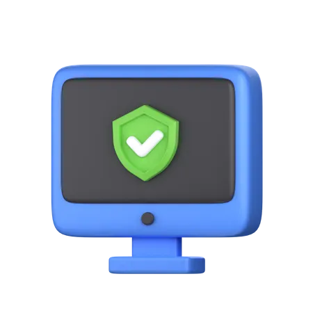 Computer Protection  3D Icon