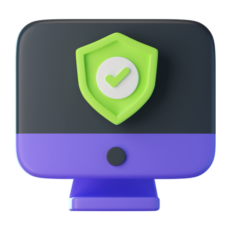 Computer Protection  3D Icon