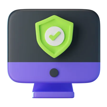 Computer Protection  3D Icon