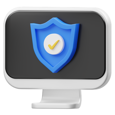 Computer Protection  3D Icon