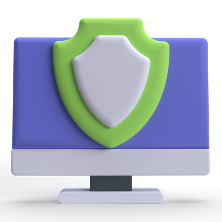 Computer Protection  3D Icon