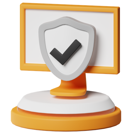 Computer Protection  3D Icon