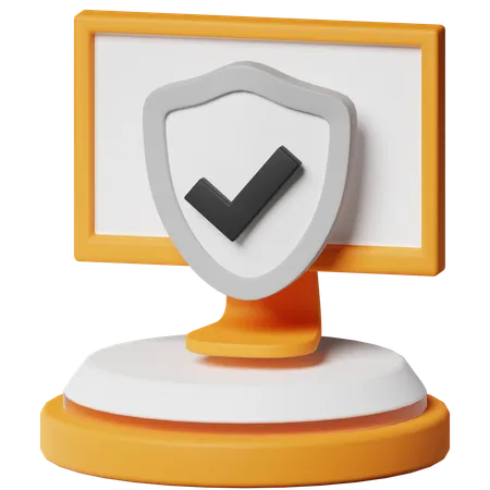 Computer Protection  3D Icon