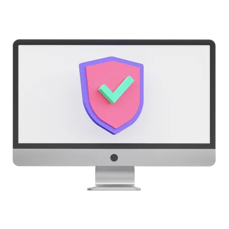 Computer Protection 3D Illustration