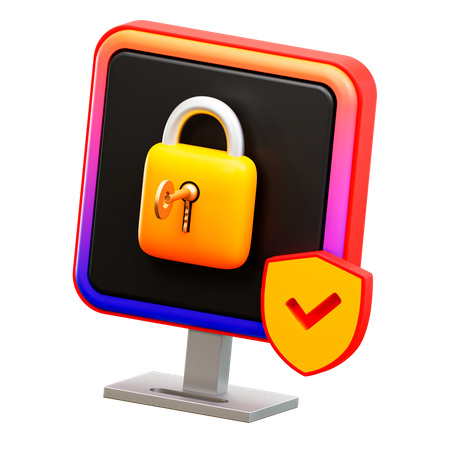 Computer Protection 3D Illustration