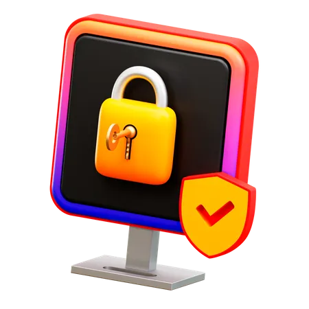 Computer Protection  3D Illustration