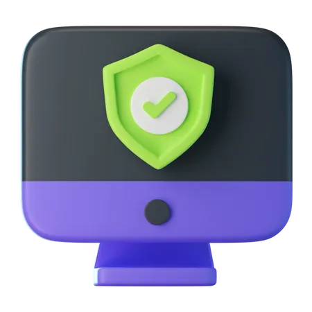 Computer Protection 3D Icon