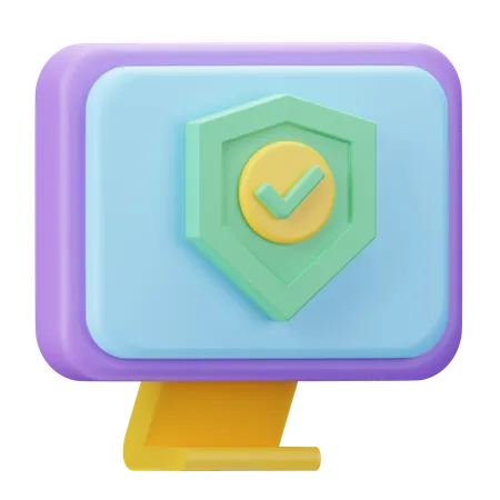 Computer Protection 3 D Illustration 3D Icon