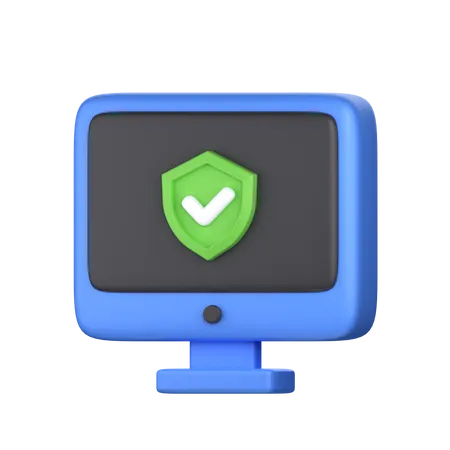 Computer Protection 3 D Icon Perfect For Cyber Security Theme 3D Icon