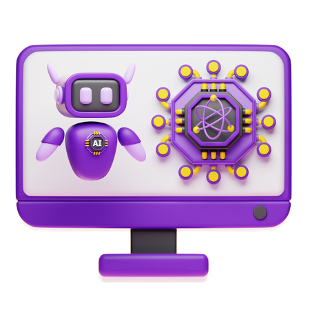 Computer Quantum  3D Icon