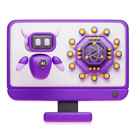 Computer Quantum  3D Icon