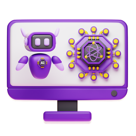 Computer Quantum  3D Icon