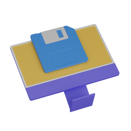 Computer save  3D Icon