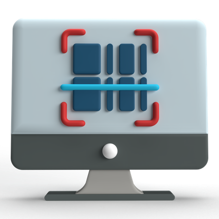 Computer Scan  3D Icon