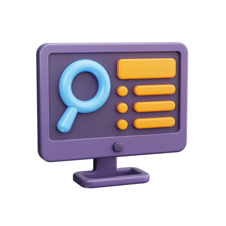 Computer Search  3D Icon