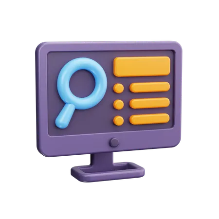 Computer Search  3D Icon