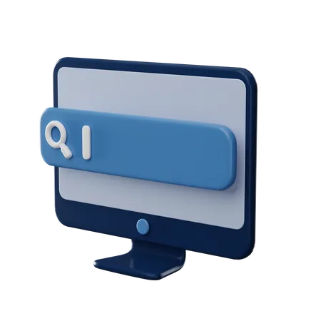 Computer Search  3D Icon