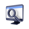 laptop search 3d logo