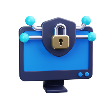 Computer security  3D Icon