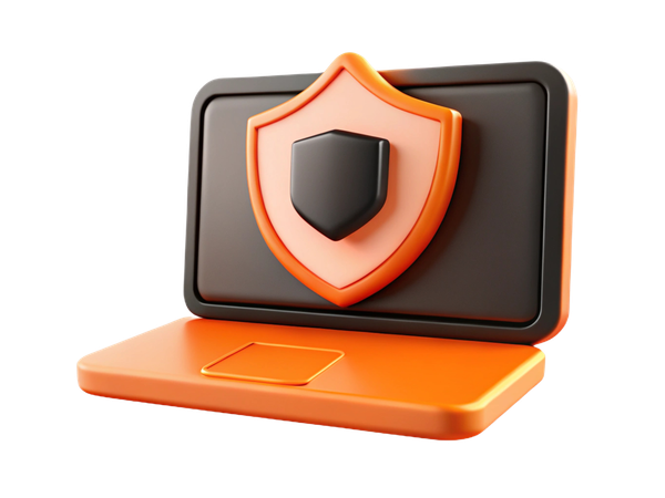 Computer Security Shield  3D Icon