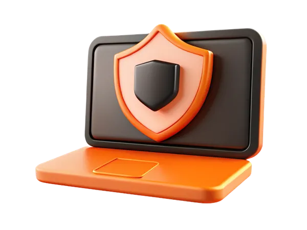 Computer Security Shield  3D Icon