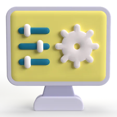 Computer Setting  3D Icon