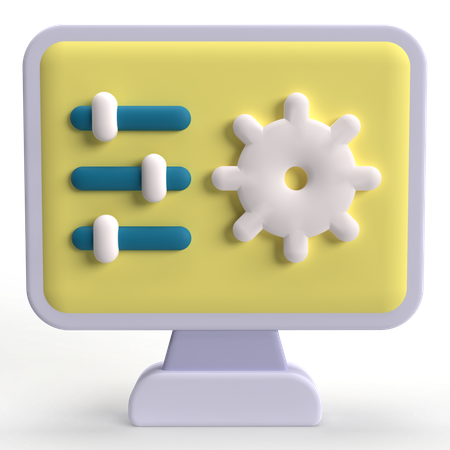 Computer Setting  3D Icon