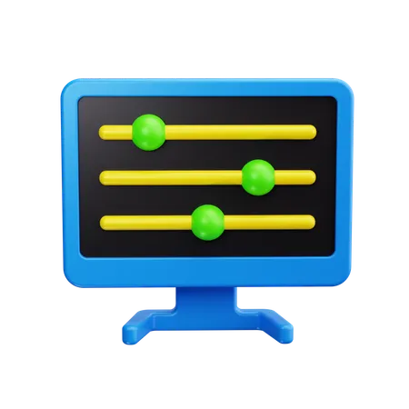 Computer Setting  3D Icon