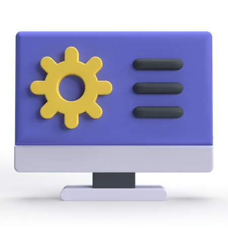 Computer Setting  3D Icon