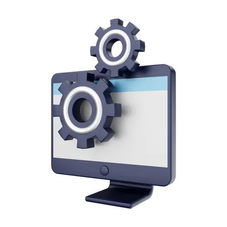 Computer Setting  3D Illustration