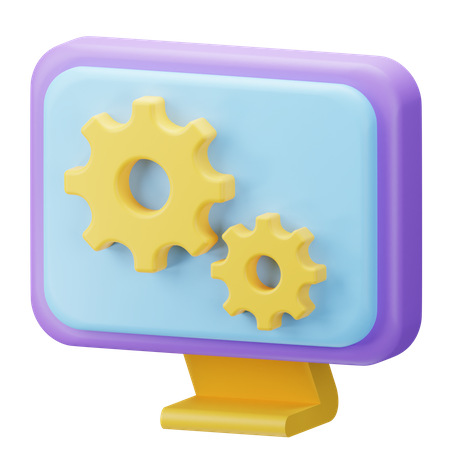 Computer Setting  3D Icon