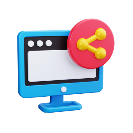 Computer Share  3D Icon