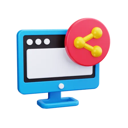 Computer Share  3D Icon