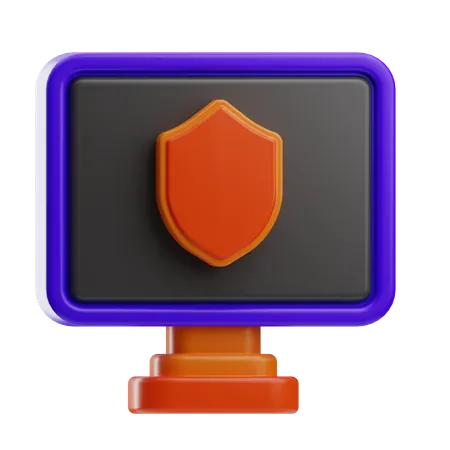 Computer Shield  3D Icon