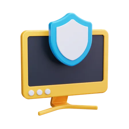 Computer Shield  3D Icon