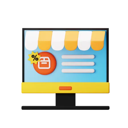 Computer Shopping  3D Icon