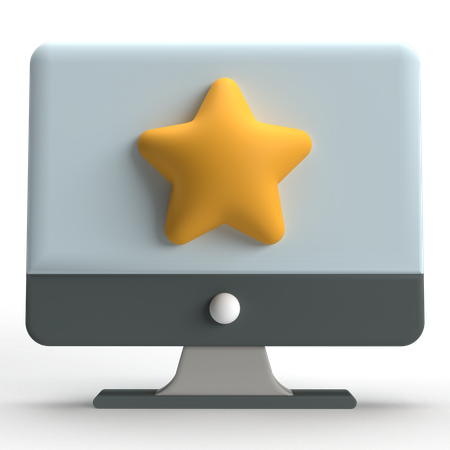 Computer Star  3D Icon