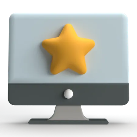 Computer Star  3D Icon