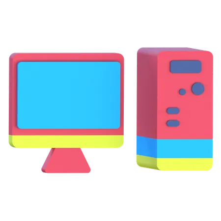 Computer System  3D Icon