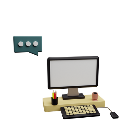 Computer System  3D Icon