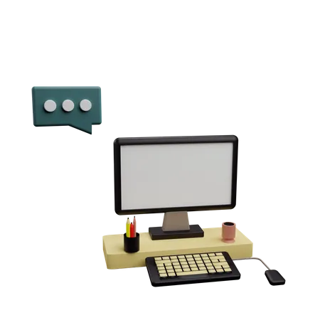 Computer System  3D Icon