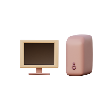 Computer System  3D Icon
