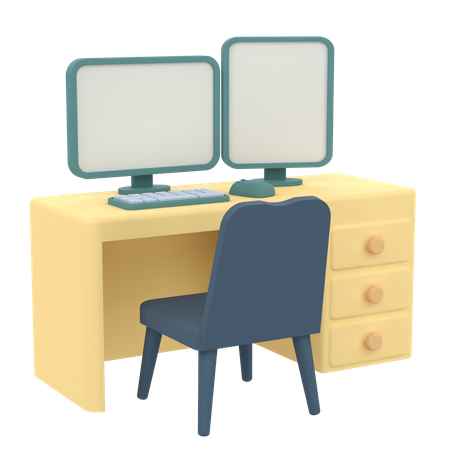 Computer Table  3D Icon