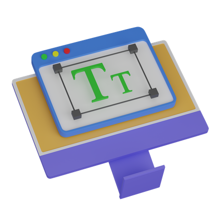 Computer text  3D Icon