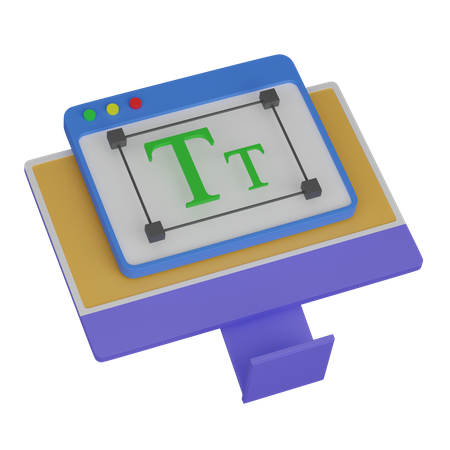 Computer text 3D Icon