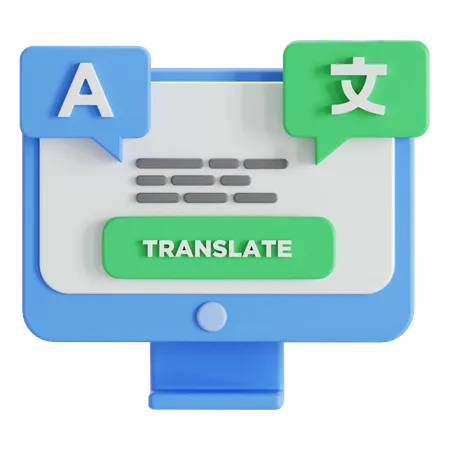 Computer translate japanese  3D Icon