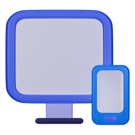 Computer und Handy  3D Icon