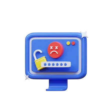 3 D Computer Unlock Password Icon Illustration Object 3D Icon