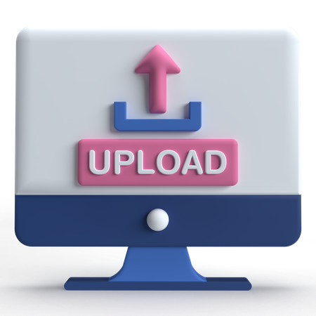 Computer Upload  3D Icon